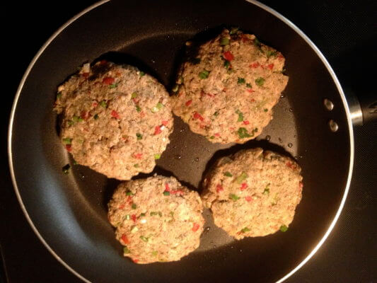 salmon burgers over portobello mushrooms