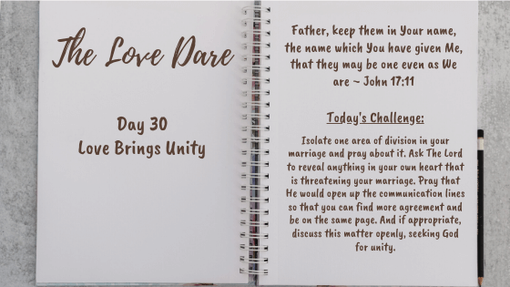 unity - day 30 of the love dare