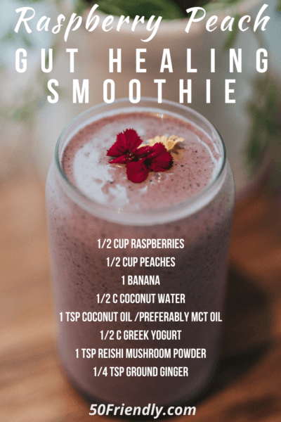 raspberry peach gut healing smoothie