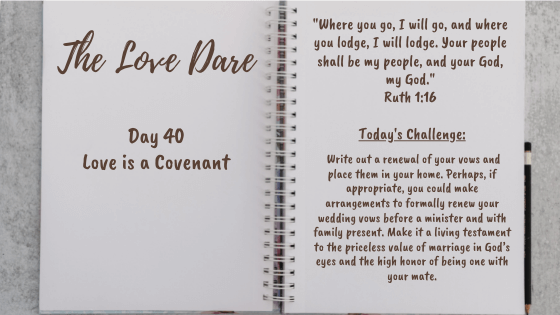 love dare challenge - day 40