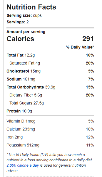 healthy apple pie smoothie nutrition facts