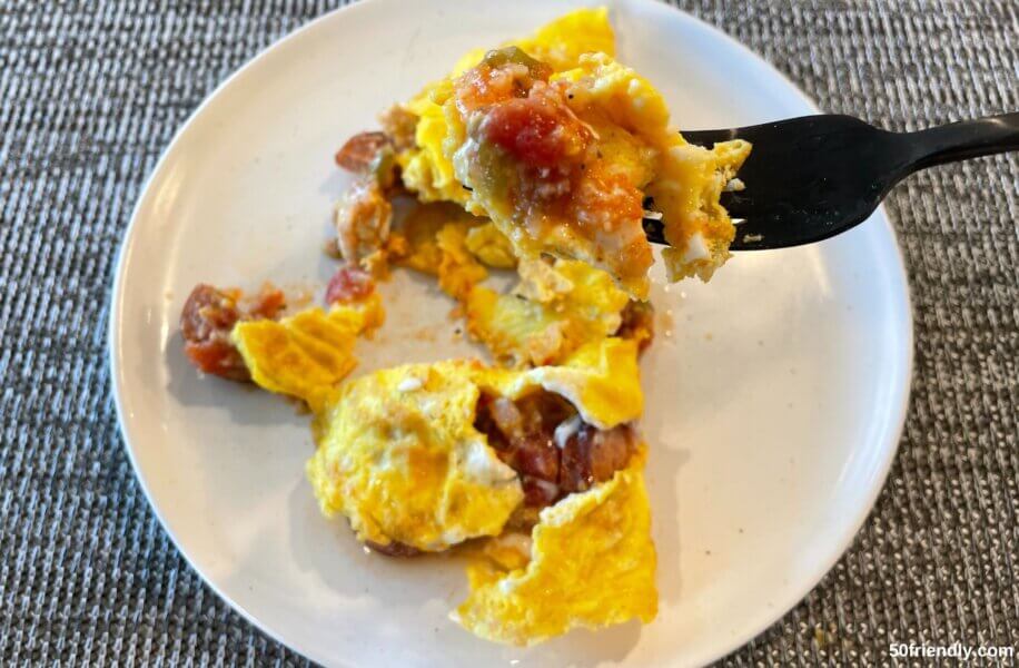 left over jambalaya omelet