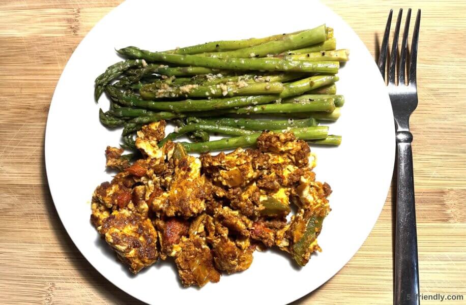 Quick and Easy Chorizo and Asparagus Egg Scramble