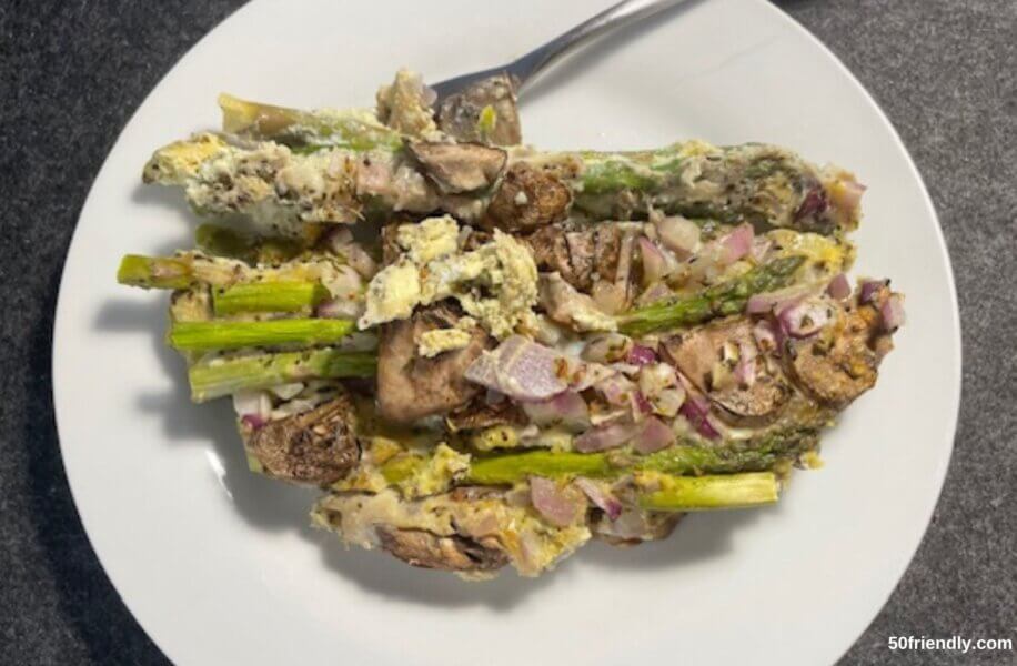 asparagus and mushroom quiche