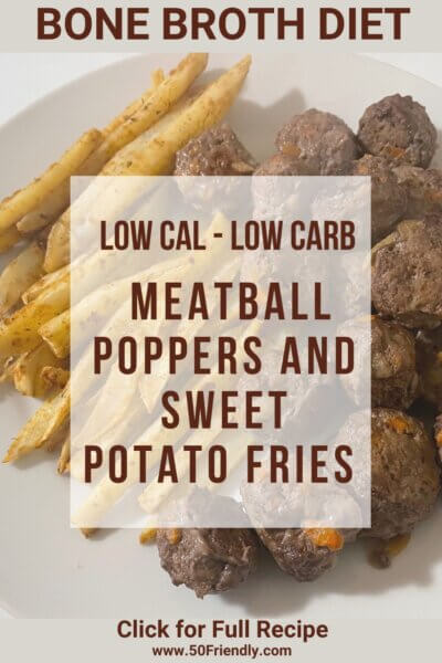 meatball poppers and sweet potato fries