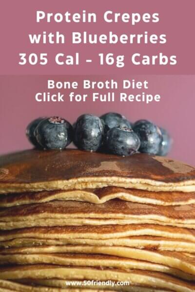 protein crepes with blueberries