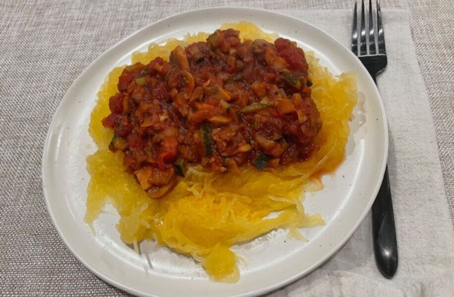 low cal low carb ratatouille with spaghetti squash