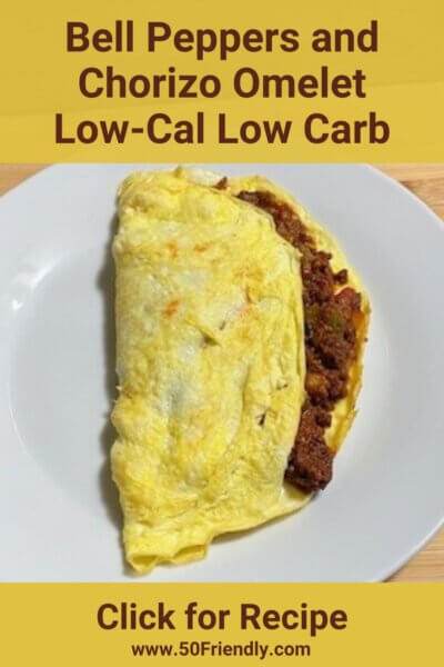 bell peppers and chorizo omelet low-cal low-carb