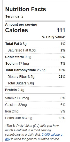 Beta Carotene Glow Smoothie nutrition facts