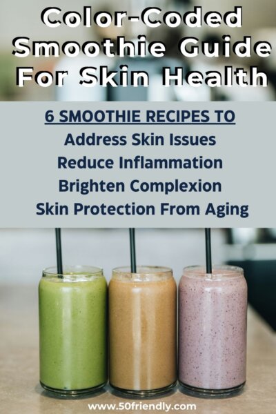 color coded smoothie guide for skin issues plus 6 smoothie recipes