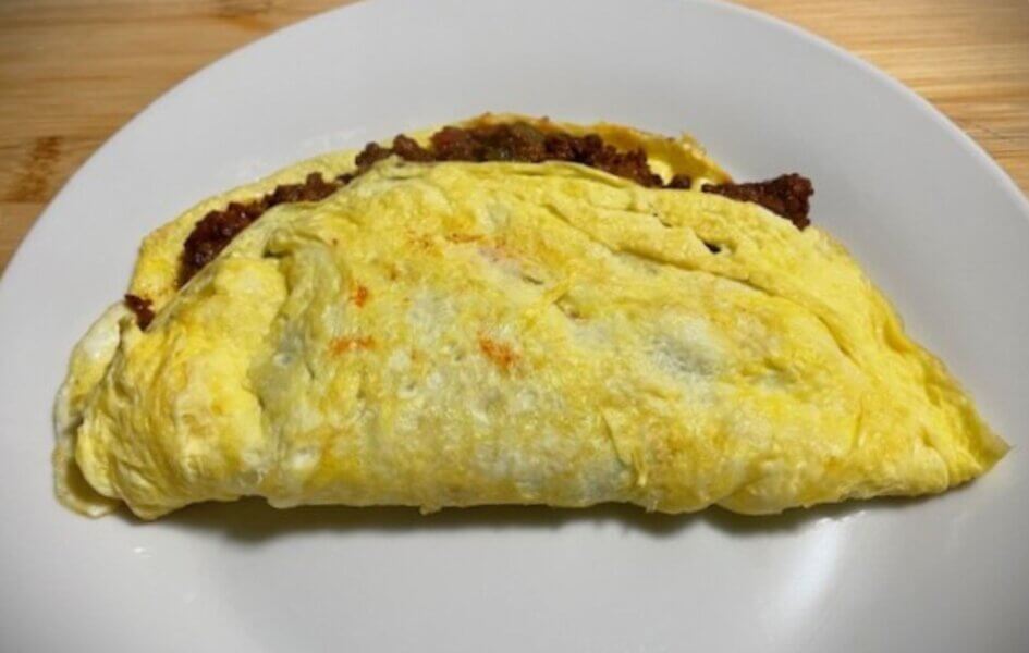 quick and easy Bell Peppers and Chorizo Omelet