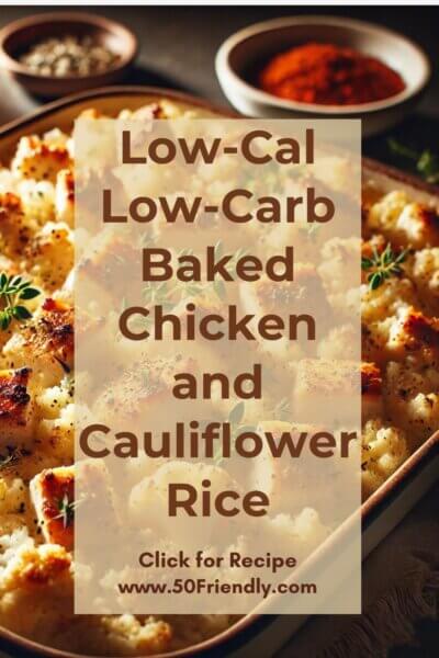 Low-Calorie, Low-Carb Baked Chicken and Cauliflower Rice