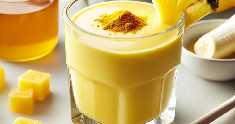 Pineapple Banana Turmeric Smoothie for Clear Skin