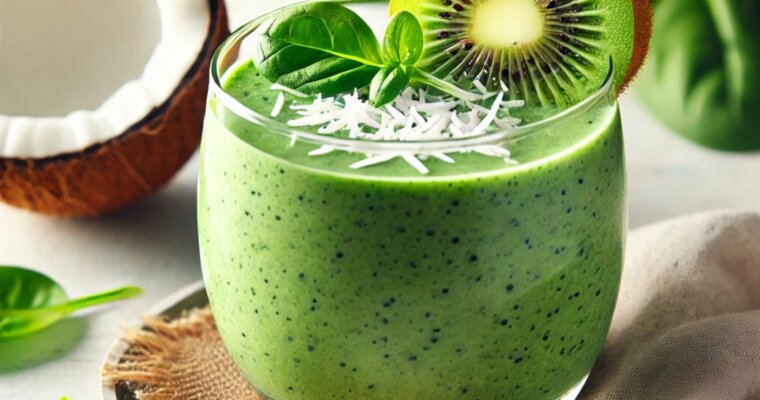 Kiwi Spinach Coconut Smoothie