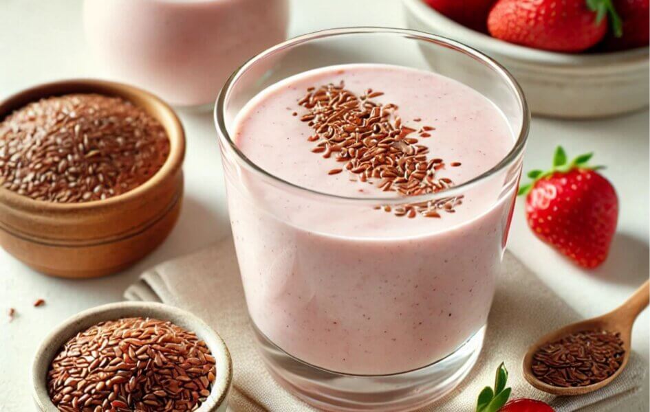 low-cal low-carb strawberry coconut smoothie