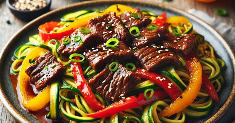 Beef Stir-Fry with Zucchini Noodles | Low-Cal Low-Carb