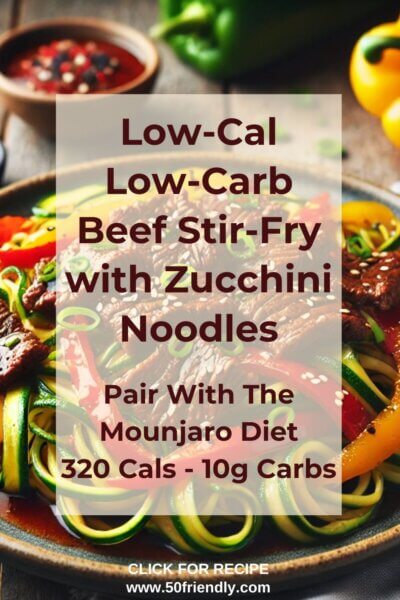 Beef Stir-Fry with Zucchini Noodles Low-Cal Low-Carb