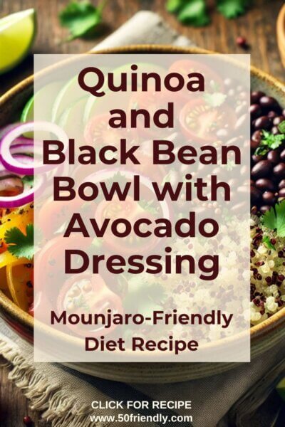 Quinoa and Black Bean Bowl with Avocado Dressing