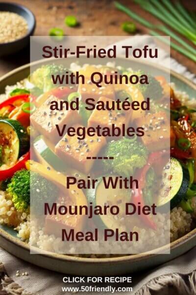 Stir-Fried Tofu with Quinoa and Sautéed Vegetables